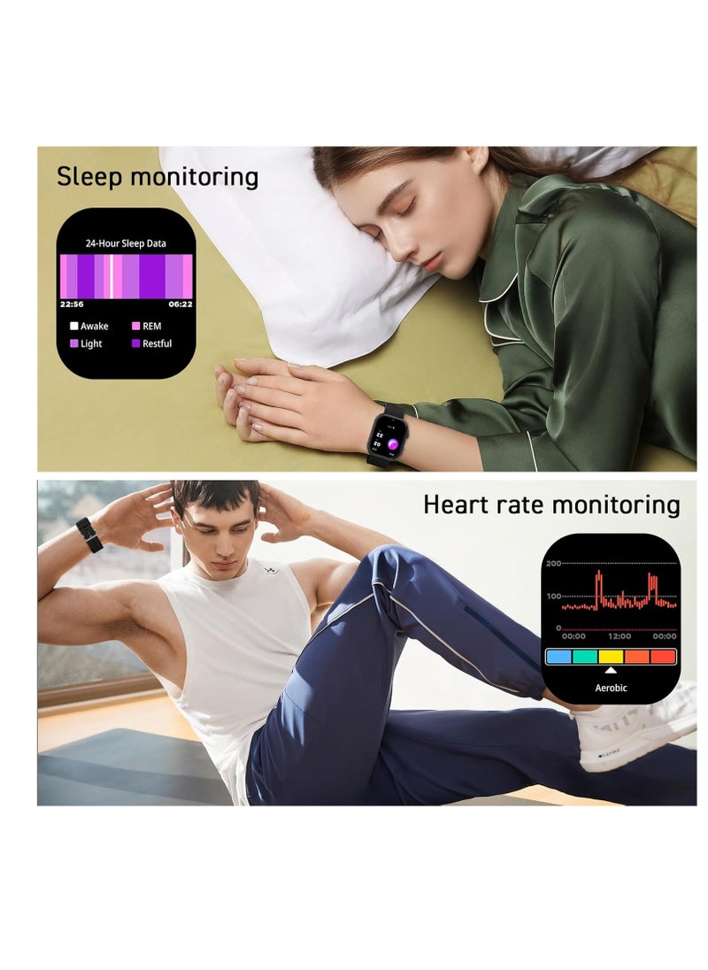 PEJE Smart Watch Answer/Make Call Smart Watches for Men AMOLED Display, IP68 Waterproof,Smartwatch With Muslim Reminders,Comprehensive Health Management,Compatible with iOS & Android (BLACK)