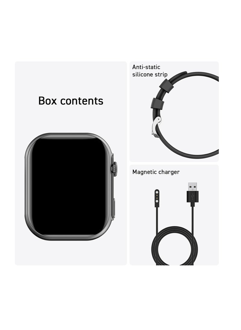 PEJE Smart Watch Answer/Make Call Smart Watches for Men AMOLED Display, IP68 Waterproof,Smartwatch With Muslim Reminders,Comprehensive Health Management,Compatible with iOS & Android (BLACK)
