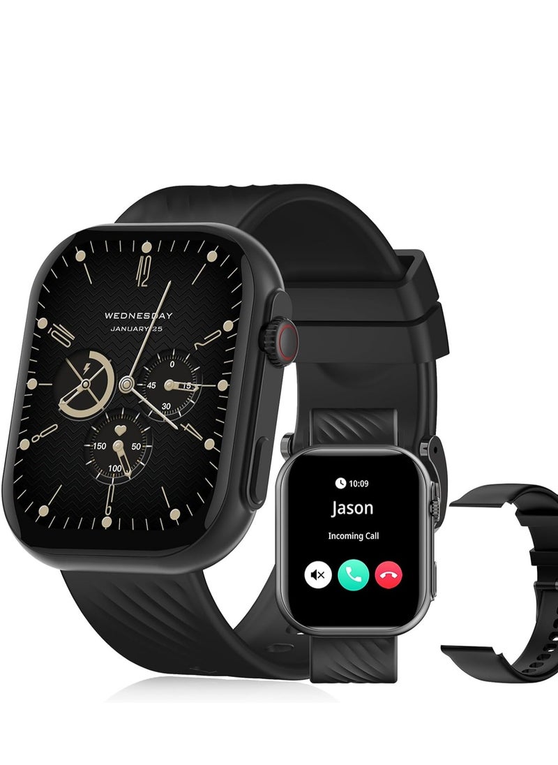 PEJE Smart Watch Answer/Make Call Smart Watches for Men AMOLED Display, IP68 Waterproof,Smartwatch With Muslim Reminders,Comprehensive Health Management,Compatible with iOS & Android (BLACK)