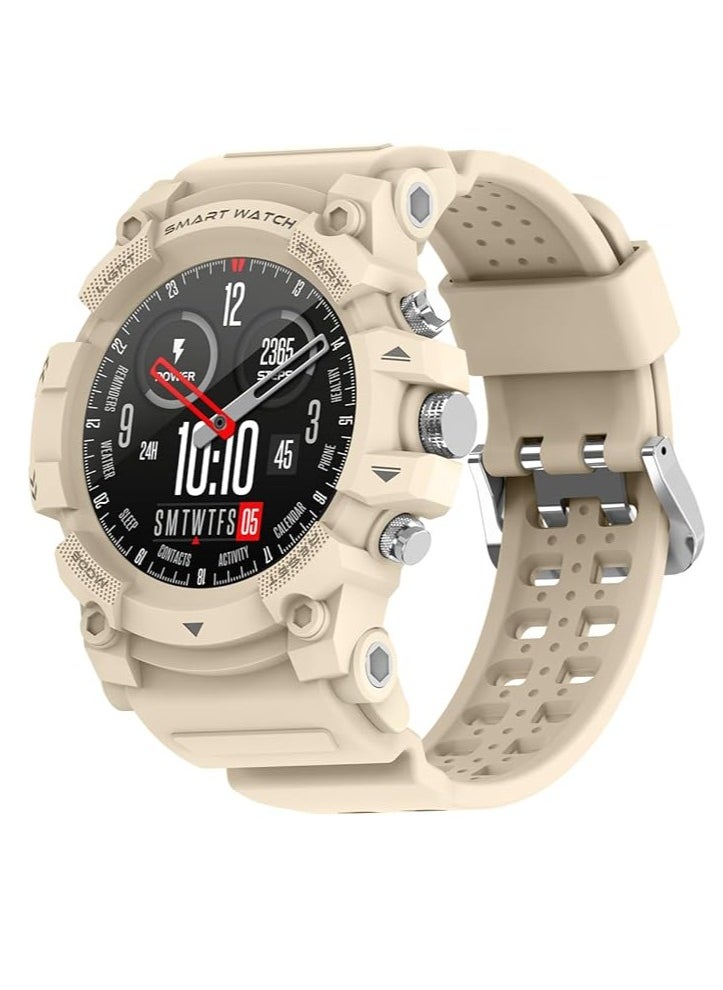 PEJE 1.39” Watch For Men,Smart Watch For Men with GPS,1ATM Waterproof Bluetooth calling Smart Watch,120+ Sport Modes, with SpO2/Heart Rate/Sleep Monitor,Smartwatch Compatible Android iOS (Beige)