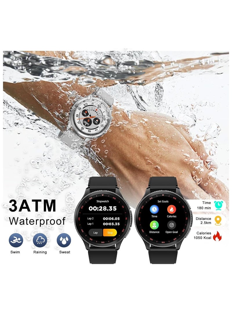 PEJE Rotatable Dial Smart Watch, Smart Watch for Men(Answer/Make Call),1.43 AMOLED Screen,123+ Sport Modes, 3ATM Waterproof Watch,with SpO2/Heart Rate/Sleep...blue