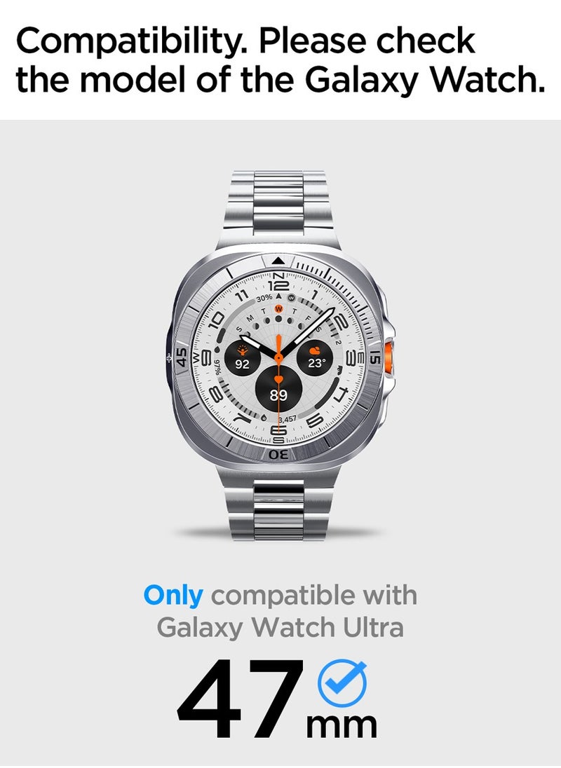 Bezel Tune Pro for Samsung Galaxy Watch Ultra 47mm Bezel Ring Cover Protector with Case (2024) - Silver