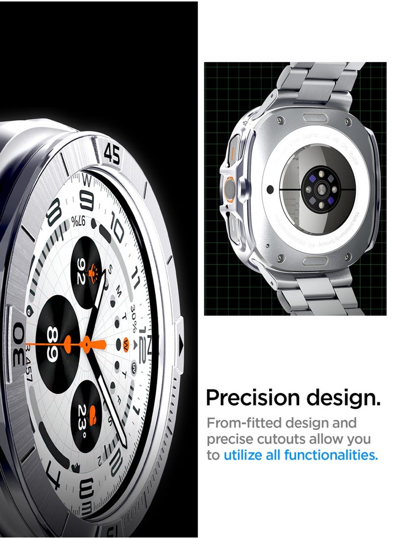 Bezel Tune Pro for Samsung Galaxy Watch Ultra 47mm Bezel Ring Cover Protector with Case (2024) - Silver