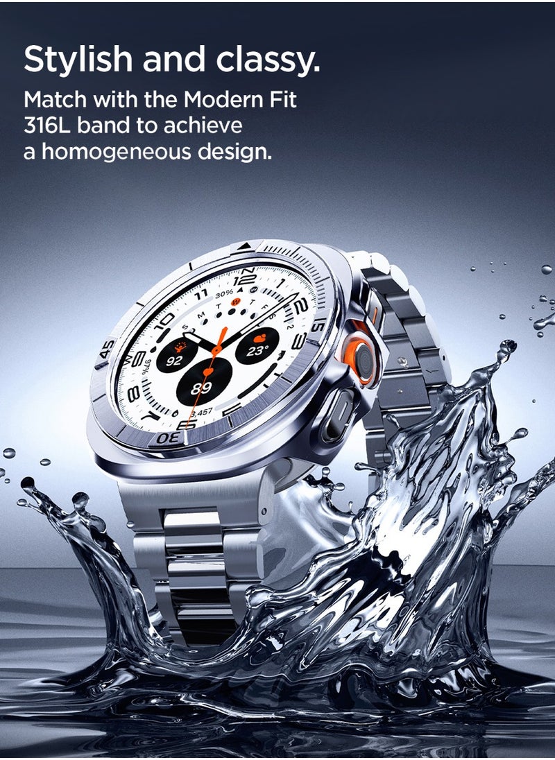 Bezel Tune Pro for Samsung Galaxy Watch Ultra 47mm Bezel Ring Cover Protector with Case (2024) - Silver