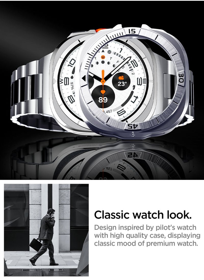Bezel Tune Pro for Samsung Galaxy Watch Ultra 47mm Bezel Ring Cover Protector with Case (2024) - Silver