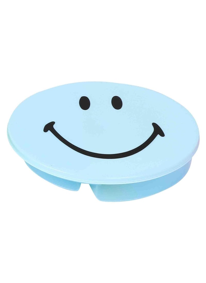 Shri Ashtavinayak Smiley Faced Oval Fancy Plastic Tiffin Boxes for Kids with Spoon and Fork (Pack of 12, Volume - 350ml)