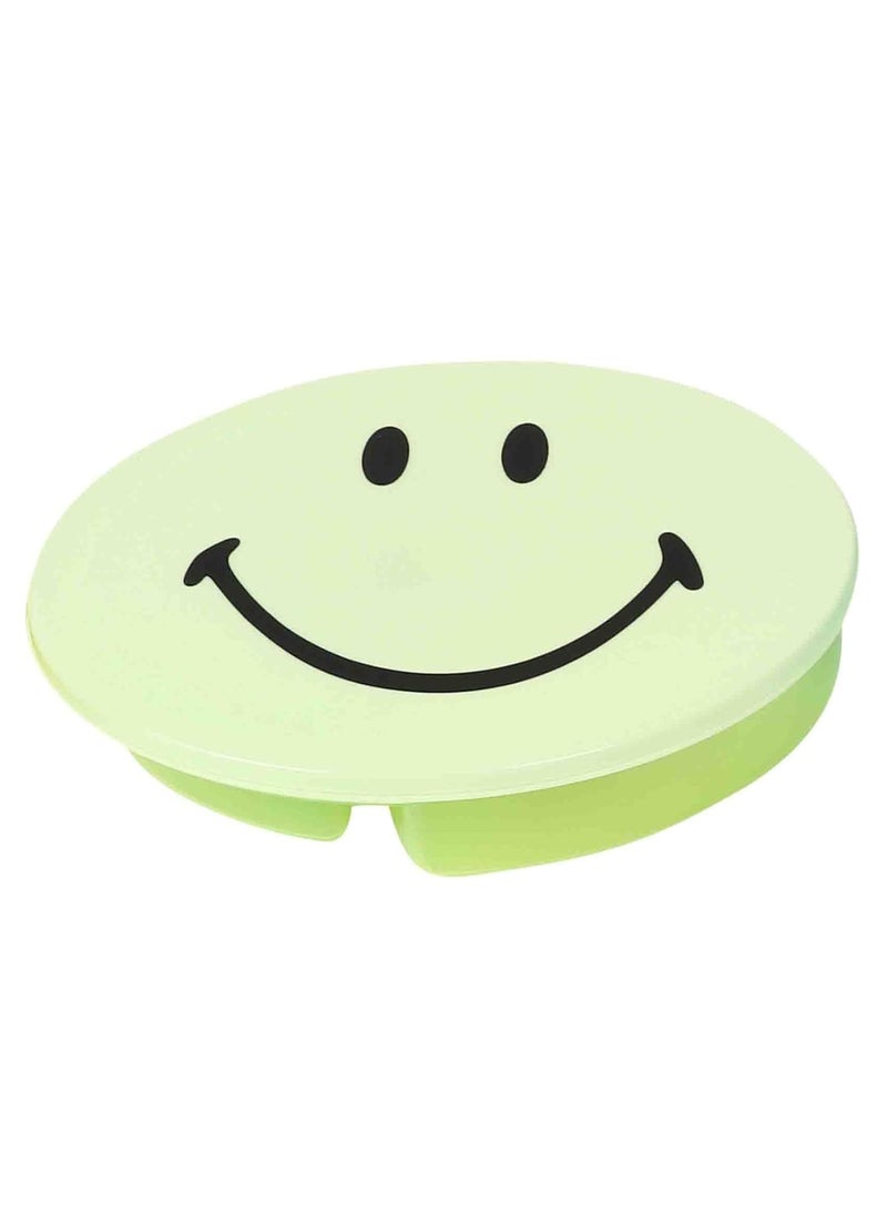 Shri Ashtavinayak Smiley Faced Oval Fancy Plastic Tiffin Boxes for Kids with Spoon and Fork (Pack of 12, Volume - 350ml)