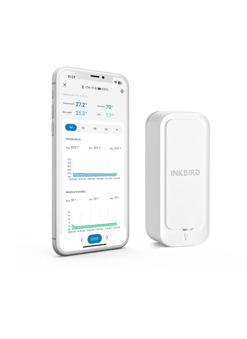 INKBIRD ITH-11-B Bluetooth Thermo-hygrometer, Bluetooth 5.0 Temperature and Humidity Monitor