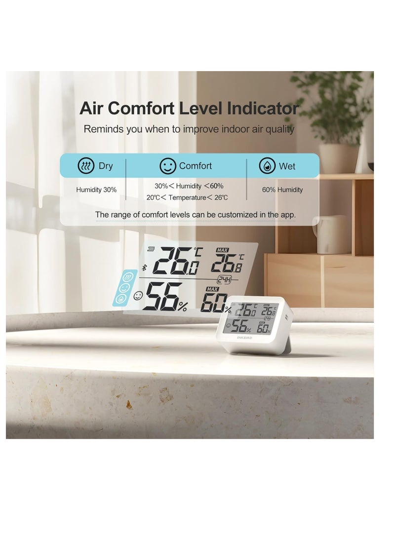 INKBIRD Bluetooth Thermometer Hygrometer ITH-13-B (2 Packs), Indoor Temperature and Humidity Monitor with APP