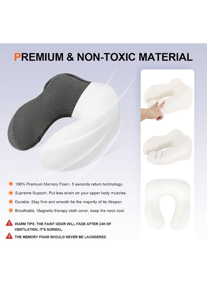 Travel Pillow, Neck Pillow for Travel with Hood for Airplane, Nap U-Shaped Pillow, Memory Foam Neck Pillow Adult Head u0026 Neck Support, for Long Flights Plane, Office, Cars Sleeping u0026 Rest (Da
