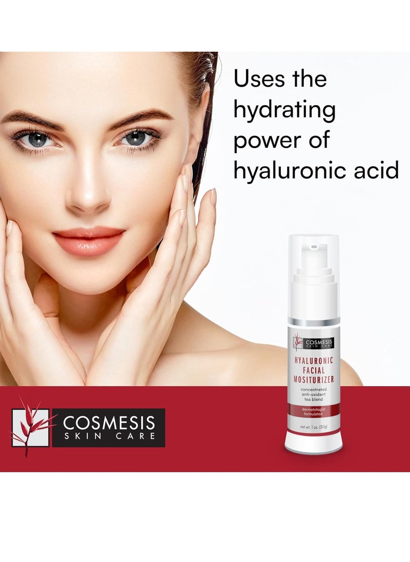 Cosmesis Hyaluronic Facial Moisturizer: Hydrating & Anti-Aging Skincare for All Skin Types - 1oz (30ml)