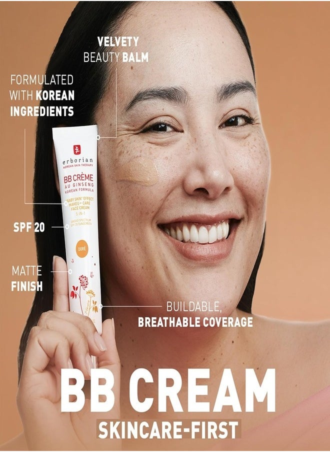 Erborian BB Cream with Ginseng SPF – 15ml, Clair ,Lightweight Buildable Coverage & Soft Matte Finish