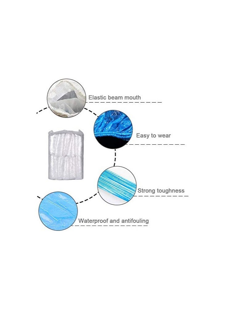 Disposable Waterproof Arm Sleeve Covers - 100 Pack Plastic Oversleeves with Elastic Cuffs for Protection Against Dirt and Stains