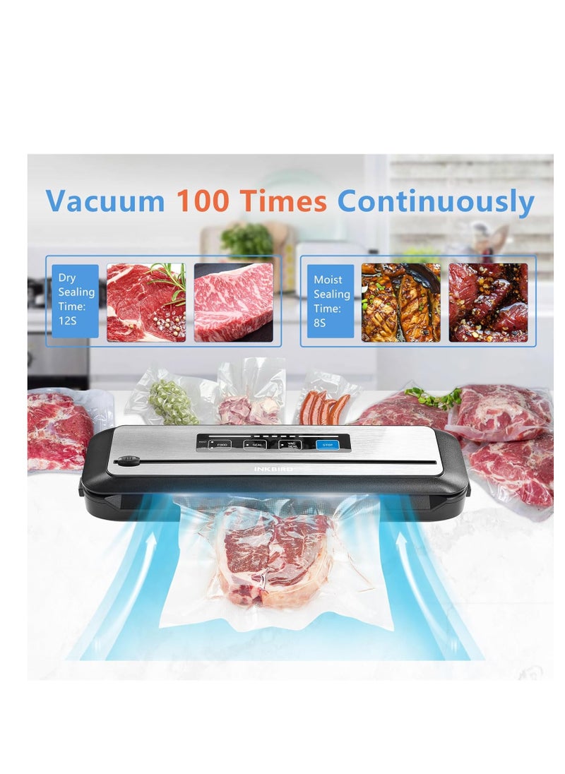 Vacuum Sealer Machine with New PULSE Function Automatic Sealing for Food Preservation Dry & Moist Sealing Modes Built-in Cutter Starter Kit Stainless...