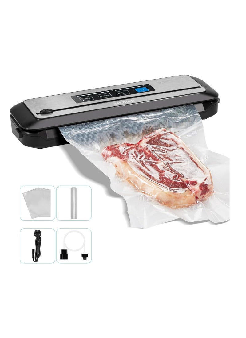 Vacuum Sealer Machine with New PULSE Function Automatic Sealing for Food Preservation Dry & Moist Sealing Modes Built-in Cutter Starter Kit Stainless...