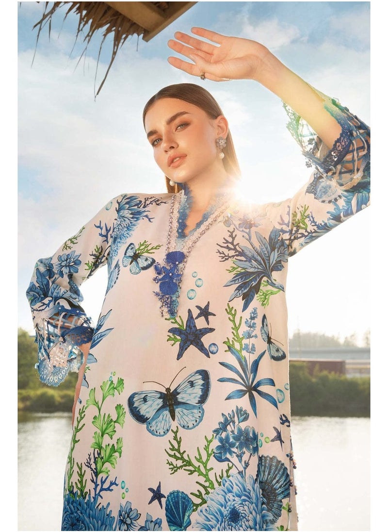 M Prints by Maria B Embroidered Suits Unstitched 3 Piece MB25MP 10B - Summer Collection