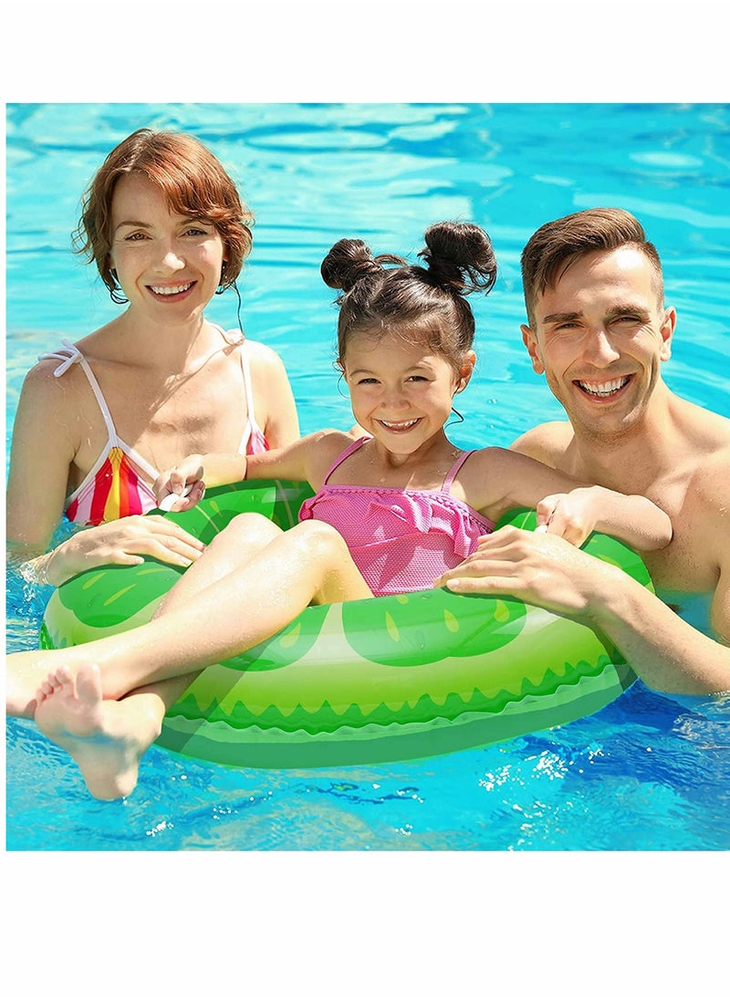 Inflatable Pool Floats Fruit Swim Tubes Rings, 32.5” Swim Rings Pool Floats Toys for Adults and Kids Beach Swimming Pool Toys - 4 Pack