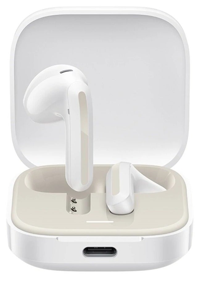 Buds 6 Active Bluetooth V5.4 Earphone 30 Hours Battery Life 5 Adjustment Modes Dual Mic HD Calls Wireless Headphone White