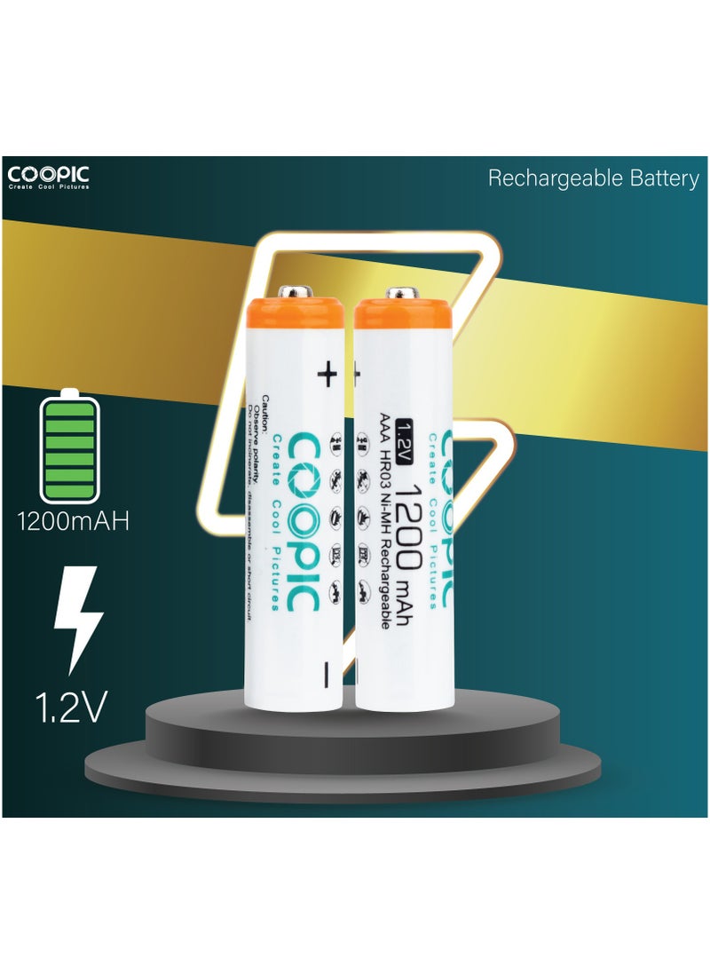 Rechargeable AAA Batteries, 1200mAh High Capacity Batteries 1.2V HR03 NiMH Low Self Discharge (16pcs)