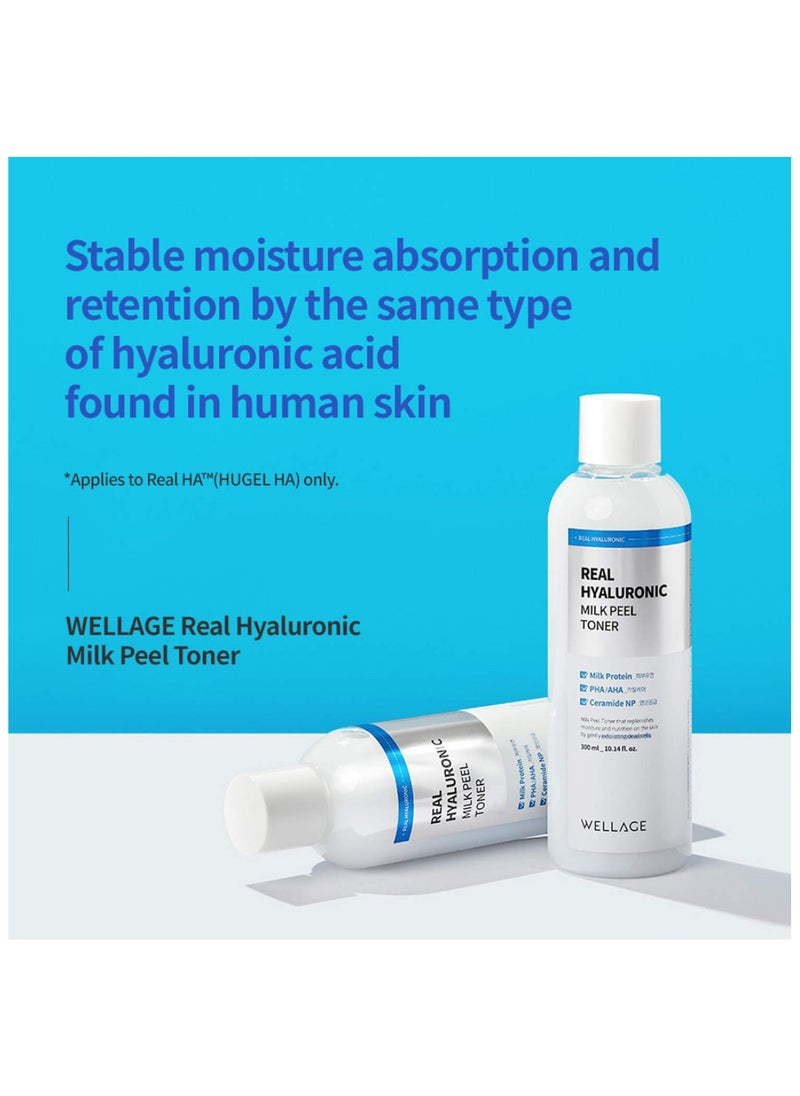 Real Hyaluronic Milk Peel Toner 300ml 10.1 Fl.Oz Sensitive Skin Toner
