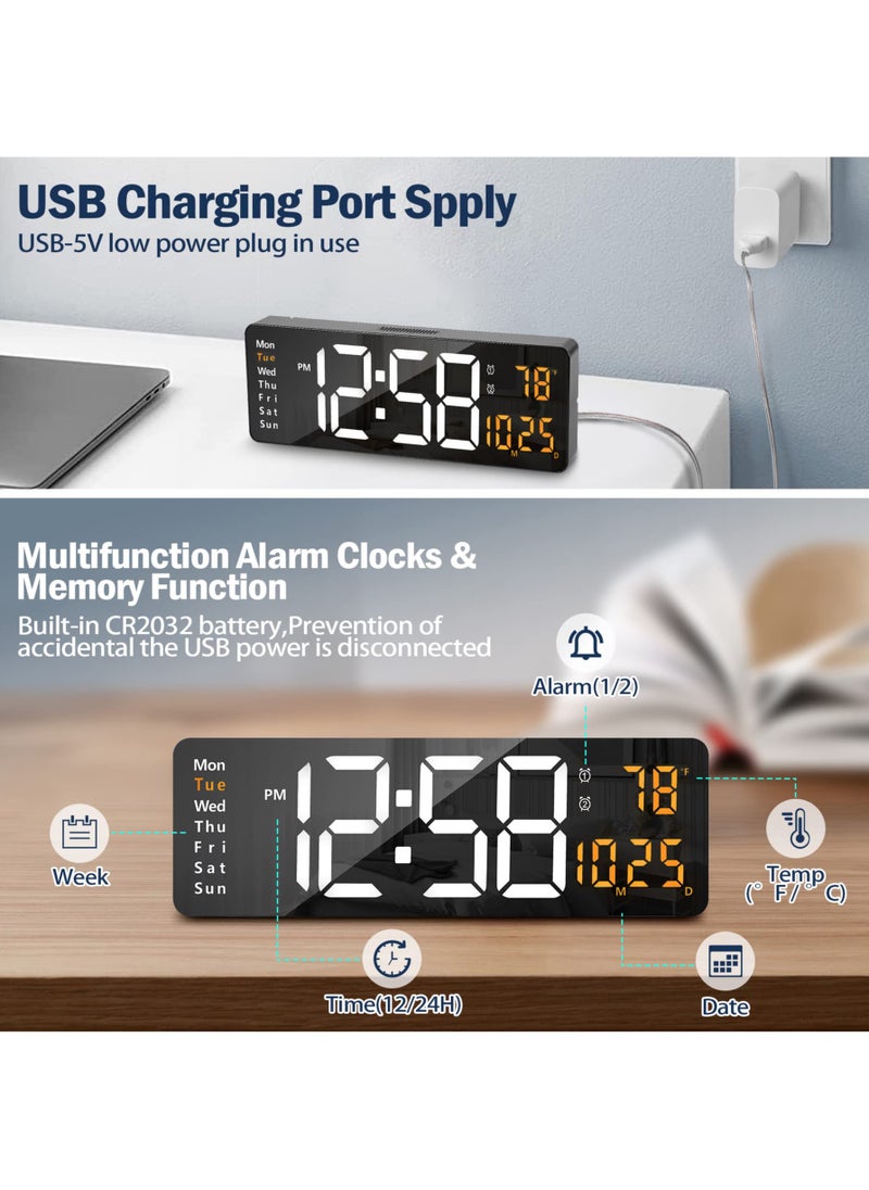 Digital Wall Clock Large Display, 16.2 Inch