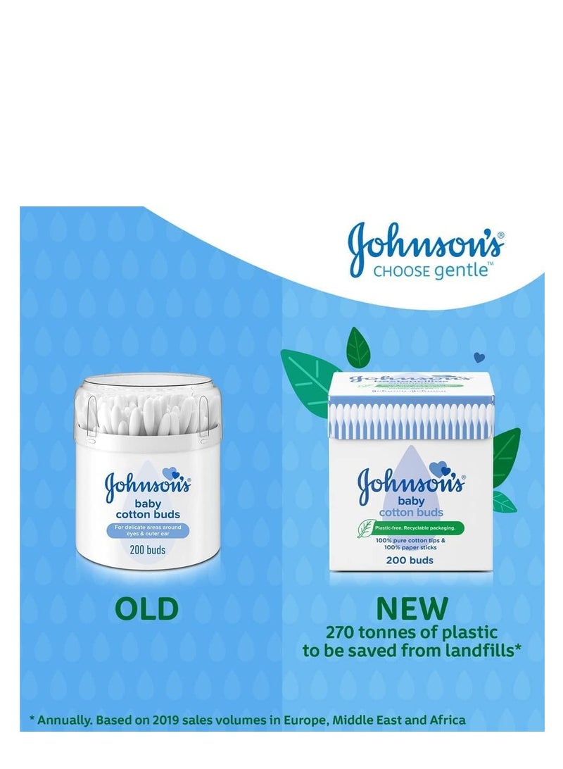 200-Piece Pack Of 2 Baby Cotton Buds