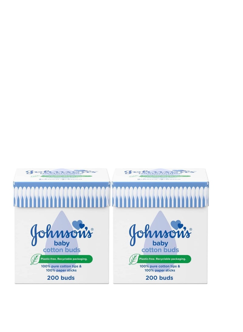 200-Piece Pack Of 2 Baby Cotton Buds