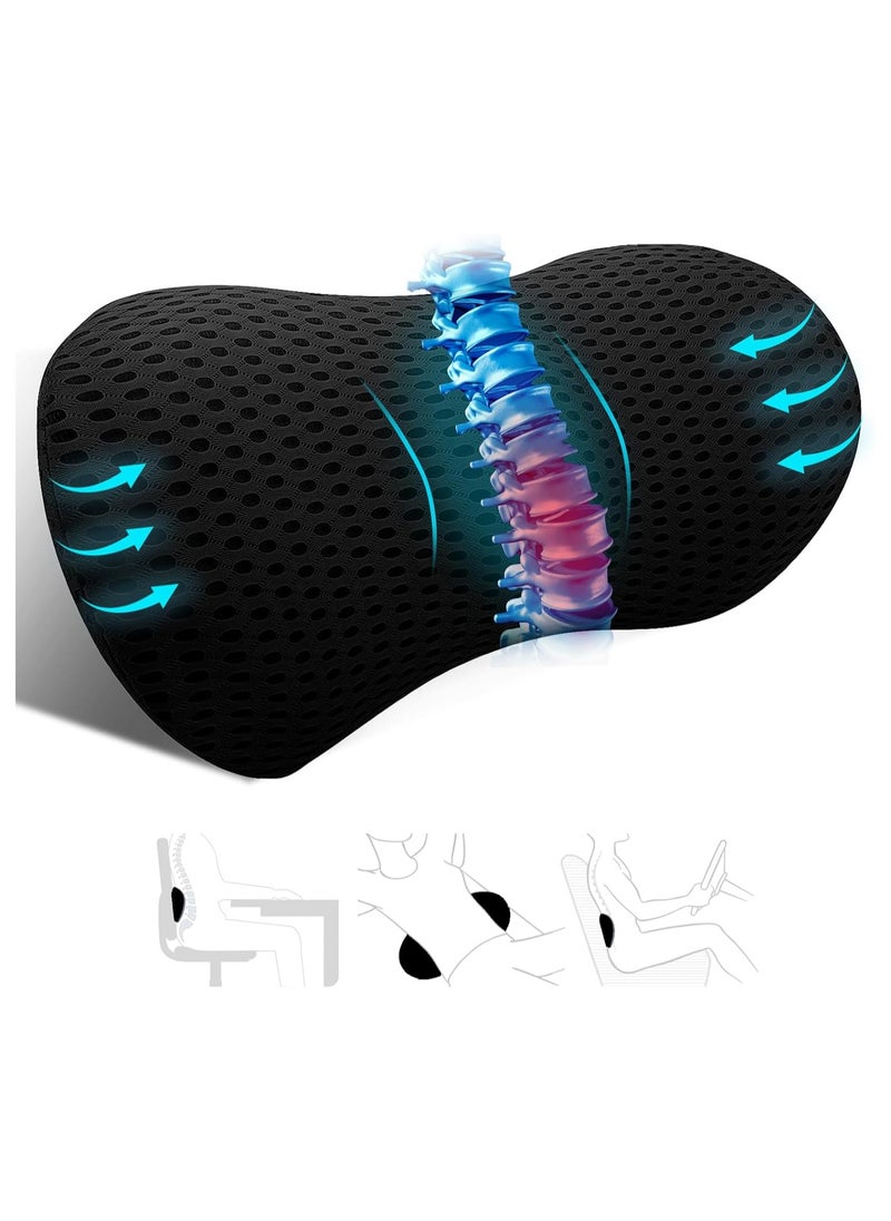 Lumbar Support Pillow Ergonomic Memory Foam Lumbar Pillow, Relieve Back Pain, CMFY Breathable & Detachable & Washable, Neo Cushion Lower Back Pillow for Office Chairs, Car Seats