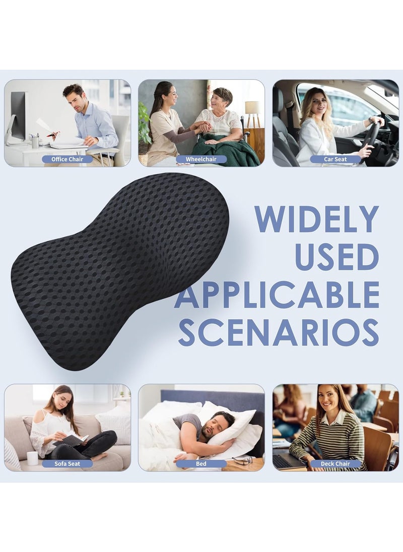 Lumbar Support Pillow Ergonomic Memory Foam Lumbar Pillow, Relieve Back Pain, CMFY Breathable & Detachable & Washable, Neo Cushion Lower Back Pillow for Office Chairs, Car Seats