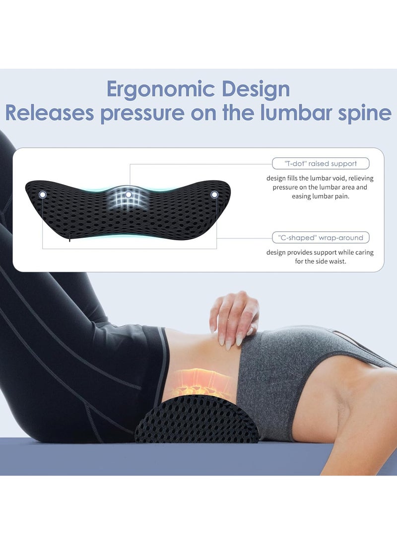 Lumbar Support Pillow Ergonomic Memory Foam Lumbar Pillow, Relieve Back Pain, CMFY Breathable & Detachable & Washable, Neo Cushion Lower Back Pillow for Office Chairs, Car Seats