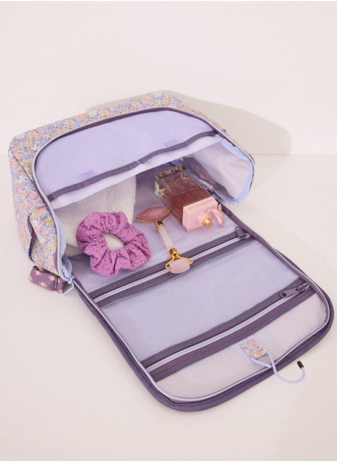 Large nylon vanity case with Snoopy flowers