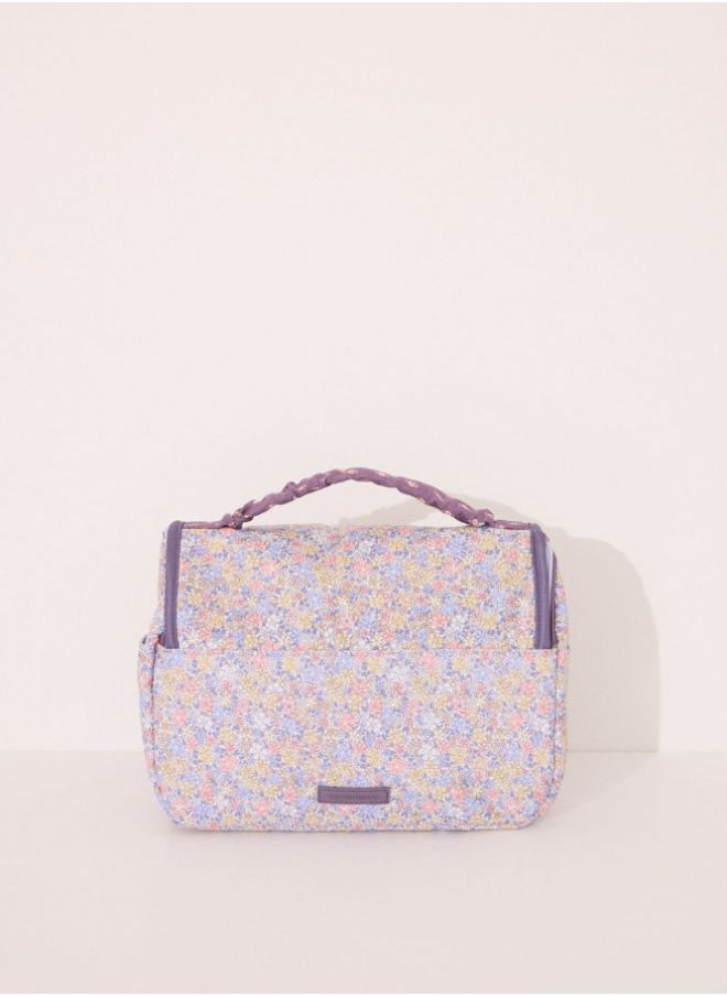 Large nylon vanity case with Snoopy flowers