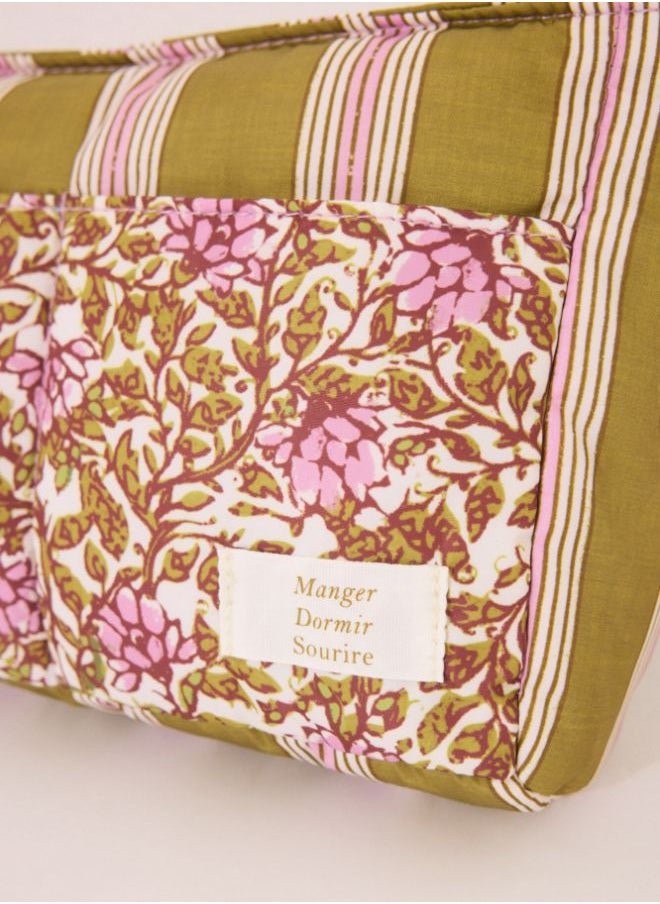 Medium quilted flower vanity case