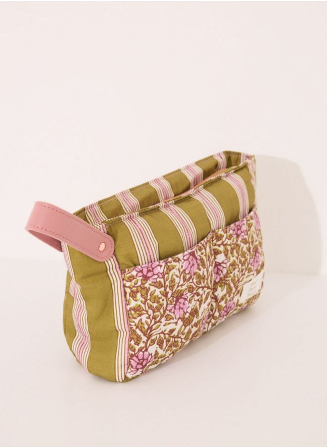 Medium quilted flower vanity case