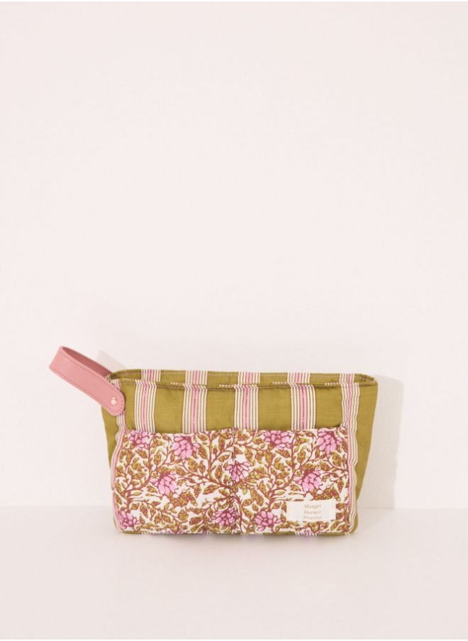 Medium quilted flower vanity case