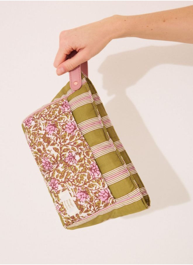 Medium quilted flower vanity case