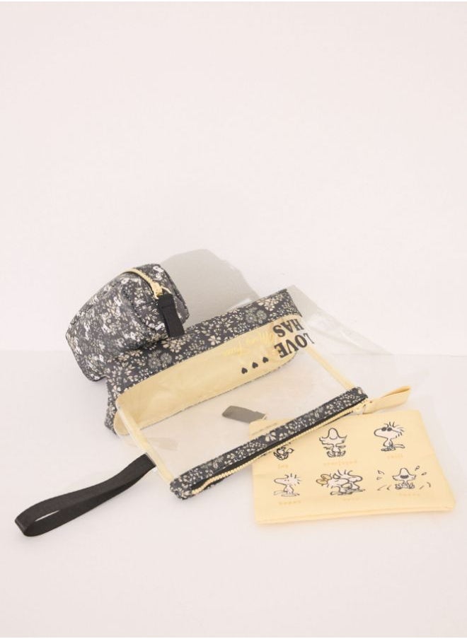 Pack of 3 Snoopy toiletry bags