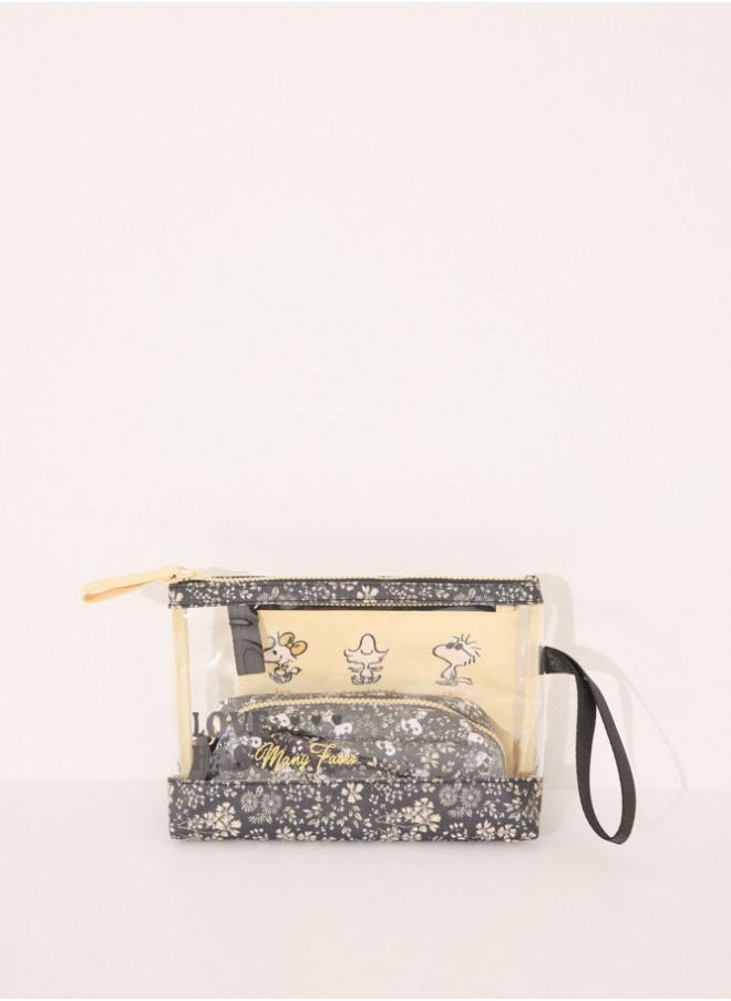 Pack of 3 Snoopy toiletry bags