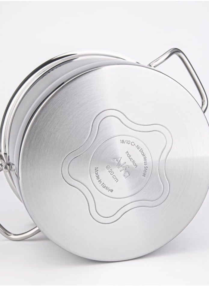 ALFA 1.9L Casserole Pot – Stainless Steel, Non-Stick, Oven Safe | Compact Size 16x10 cm for Individual or Couple Meals | Made in Turkey