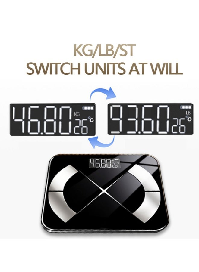Body Fat Weight Scale Multi-Functional Home Use Bluetooth Smart BMI High Precision Scale Digital Bathroom Wireless Weight Scale, Body Composition Analyzer with Smartphone App
