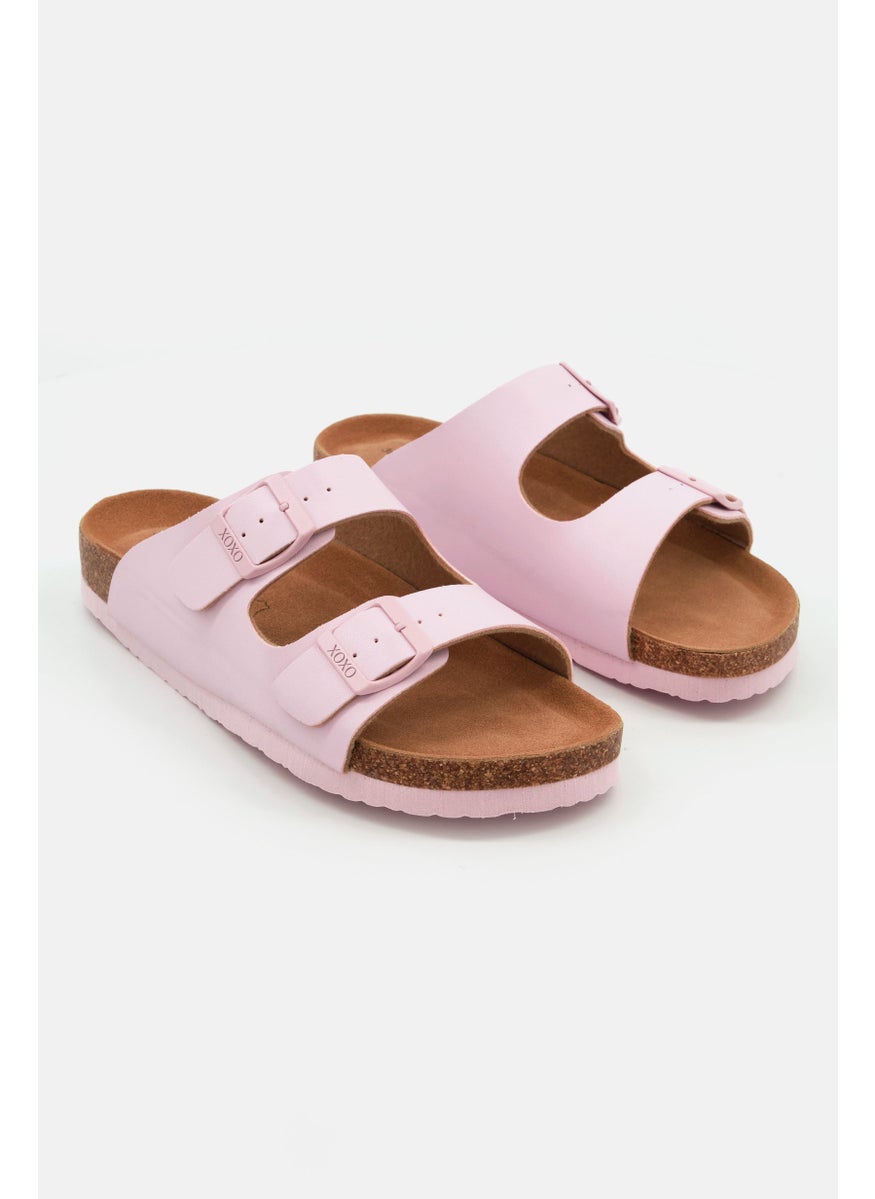 Women Slip On Cork Sandals, Pink