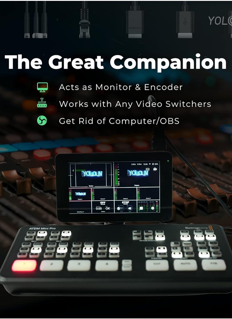 YoloLiv YoloBox Mini Portable All-in-One Smart Live Streaming Encoder and Monitor