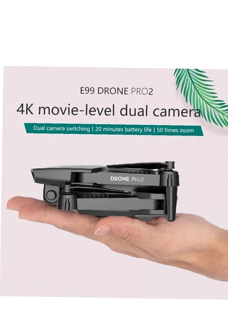 Mini Drone E99 – Foldable Remote Control Quadcopter with 4K FPV HD Dual Camera | WiFi Live Video Transmission | 6-Axis Stabilization | Altitude Hold | Portable Drone for Beginners, Aerial Photography & Travel (Black) | Compact & Easy to Fly