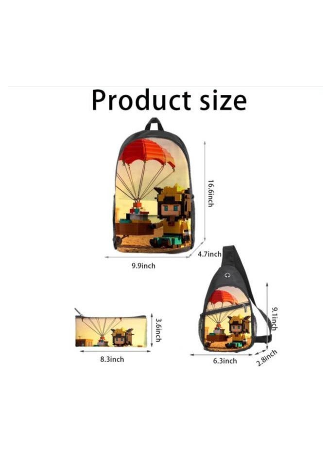 Universal cartoon new three-piece schoolbag - 1247