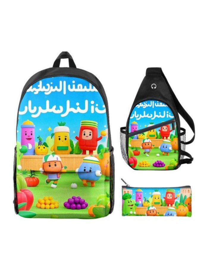 Universal cartoon new three-piece schoolbag - 1476