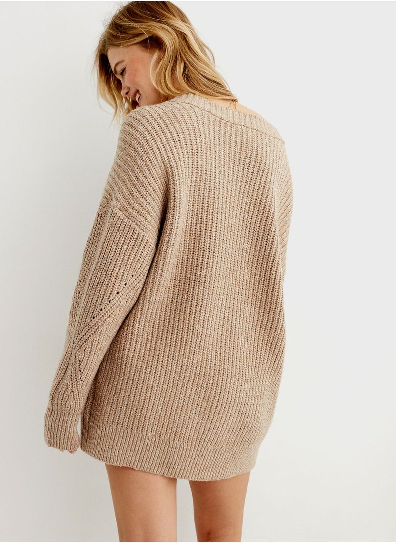 Ribbed Oversized Cardigan