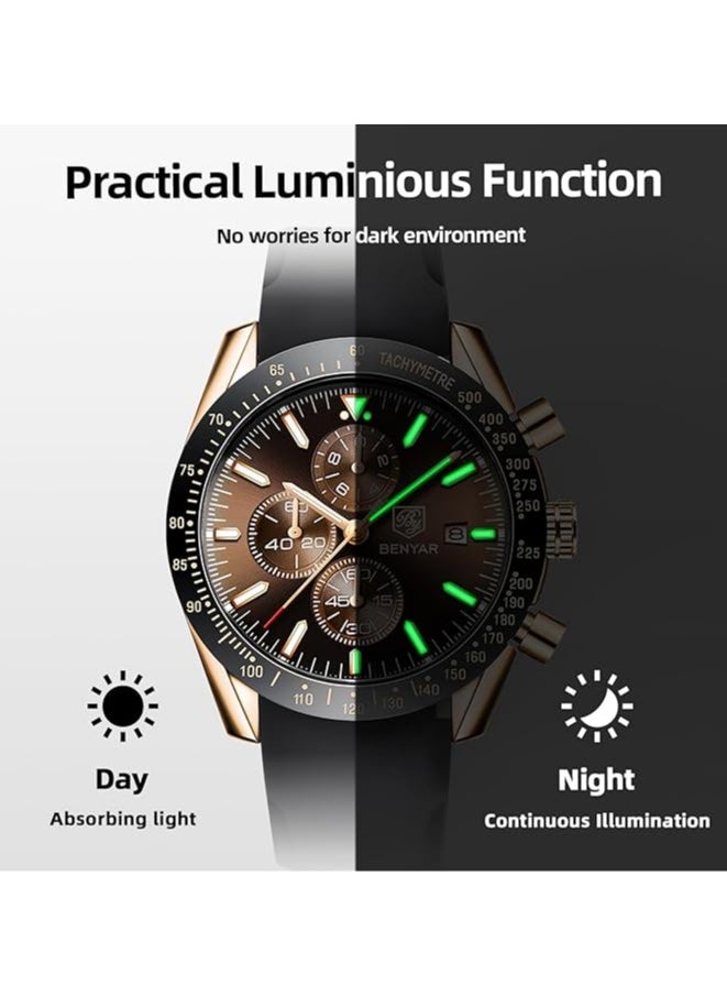 Watches for Men Watch Quartz Luxury Chronograph Water Resistant Watch 5140 220mm