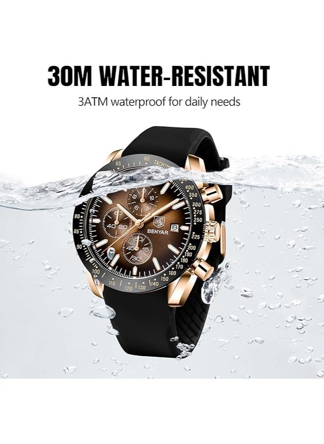 Watches for Men Watch Quartz Luxury Chronograph Water Resistant Watch 5140 220mm