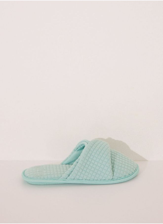Blue padded slippers