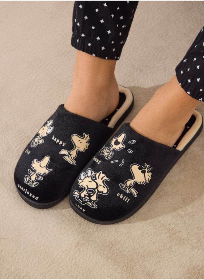 Snoppy black slippers